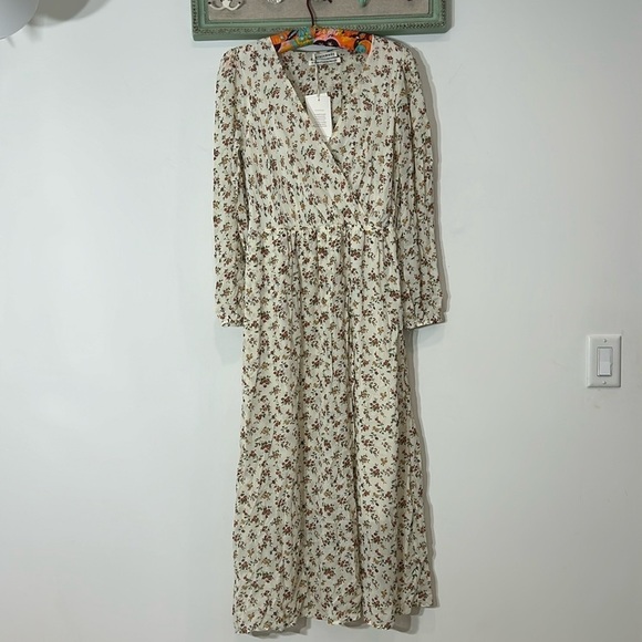 Gracemade Damaris faux wrap long sleeve Dress Floral women’s size medium new nwt - Picture 2 of 11